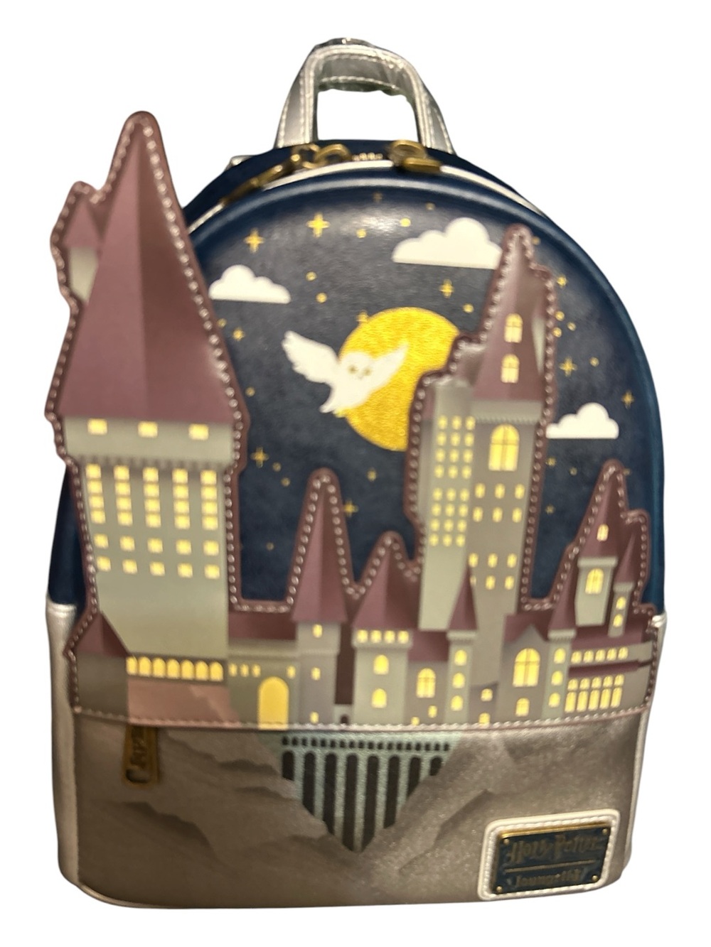 Loungefly Navy Hogwarts Castle glow in dark Mini Backpack